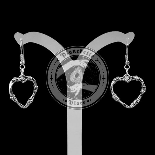 BARBED WIRE HEART EARRINGS