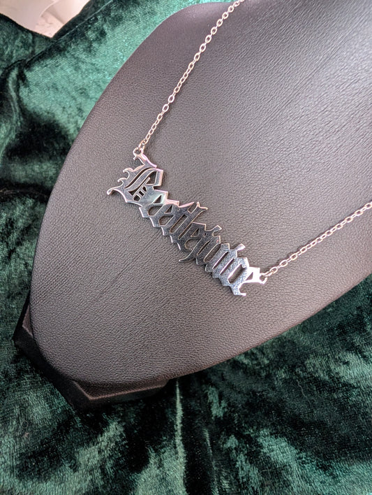 Beetlejuice Custom Silver Necklace