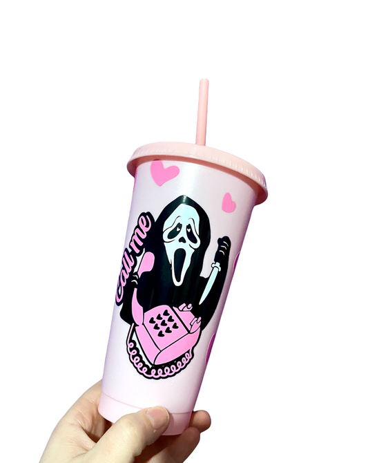 Call me ghost face cold cup
