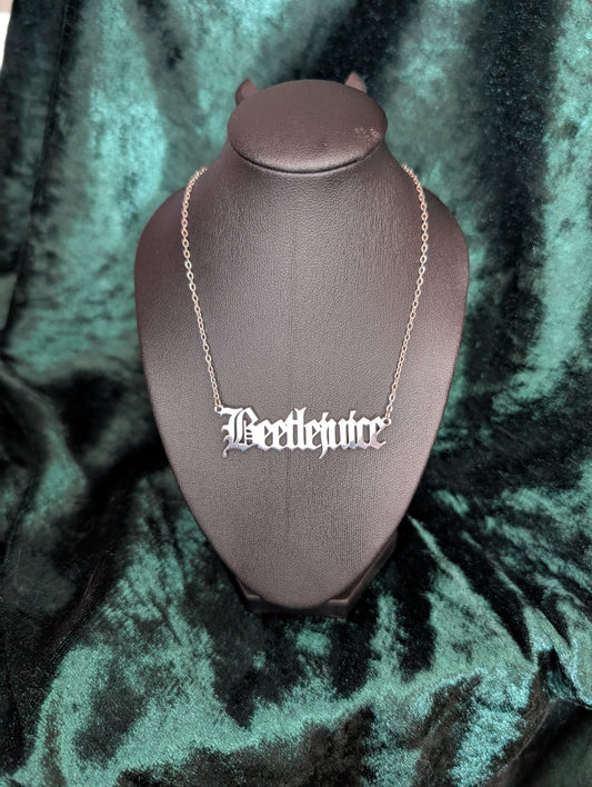 Beetlejuice Custom Silver Necklace