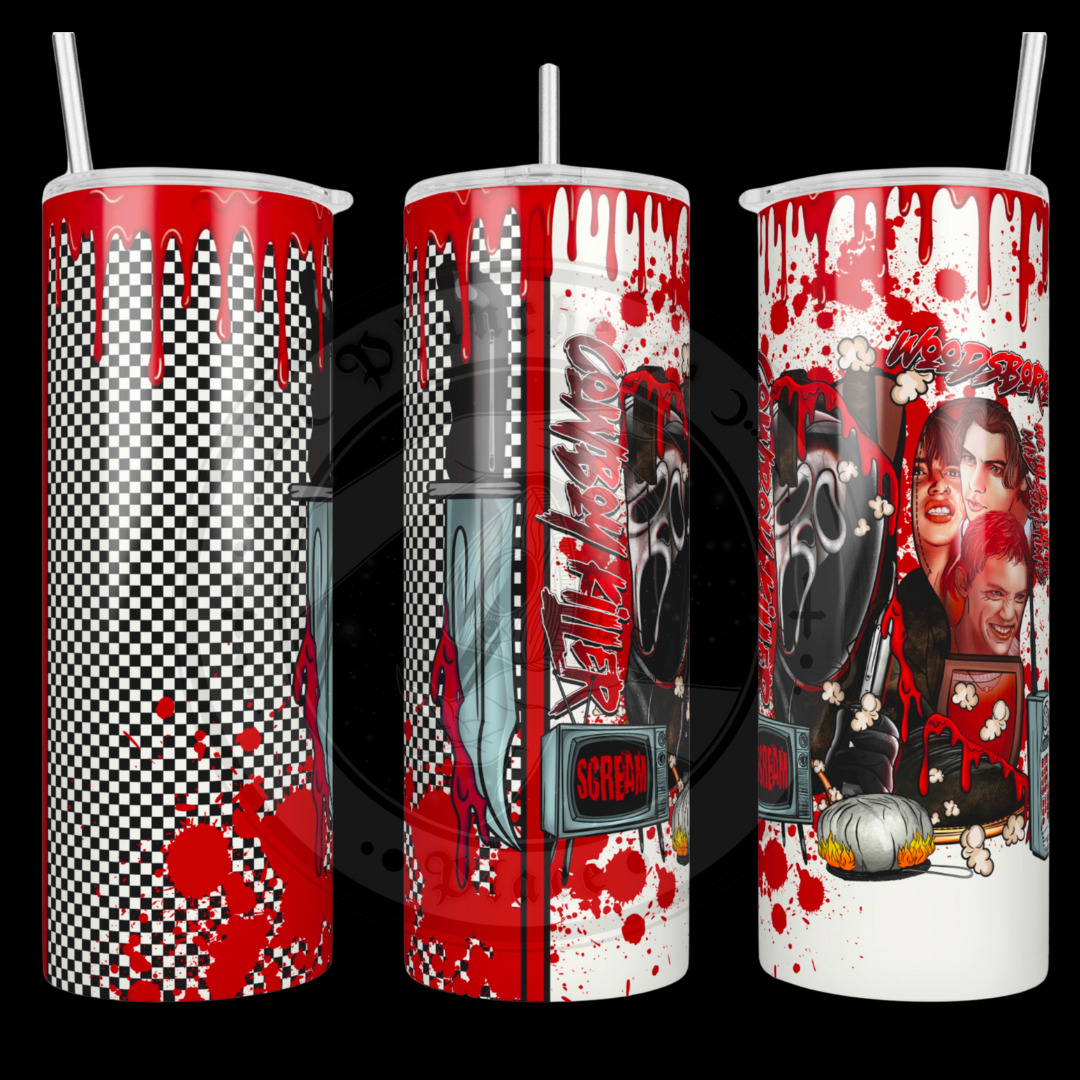 Checkered Scream Metal Tumbler